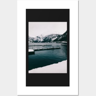 Norwegian Fjord and Surrounding Moutains on Cold Winter Day Posters and Art